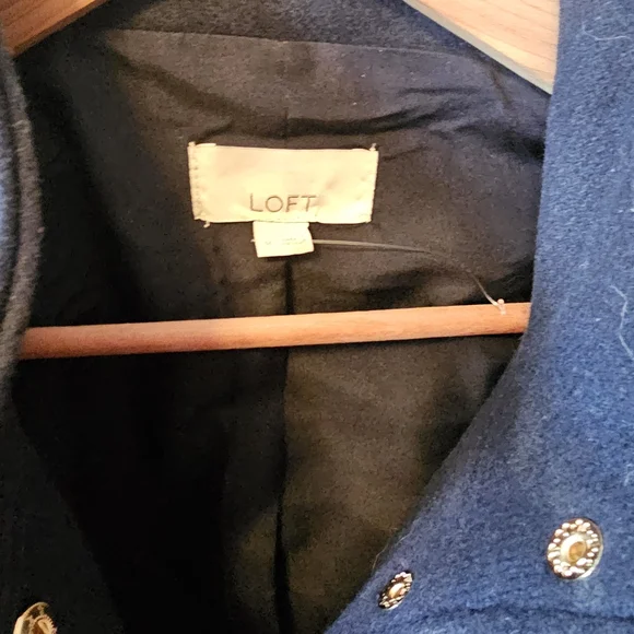LOFT Dark Blue Jacket with Metallic Accents - Picture 8 of 8